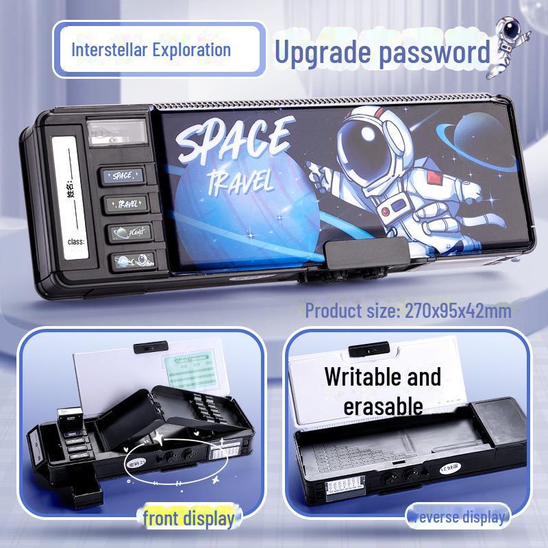 

Двухслойный многофункциональный пенал для мальчиков и девочек с паролем для учеников начальной школы