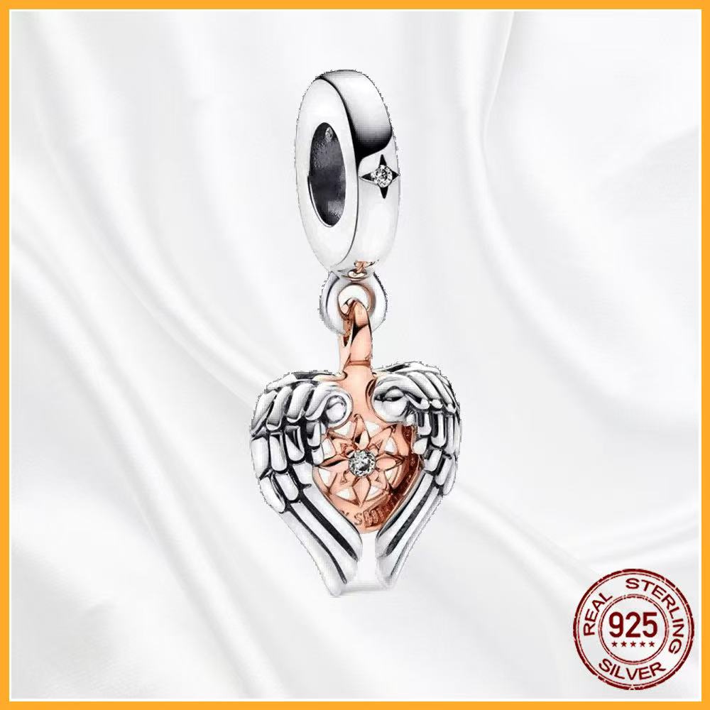 Authentic Copper Heart Art Charm Fit Original Bracelets Necklaces Beads Diy Jewelry Gifts Women