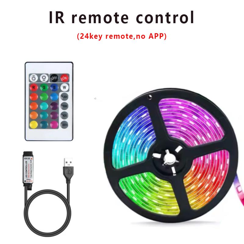 

Светодиодные ленты RGB с приложением 44key Control Luces Led Tape 5V USB Гибкая лента-диод для подсветки телевизора Освещение для украшения комнаты 1m