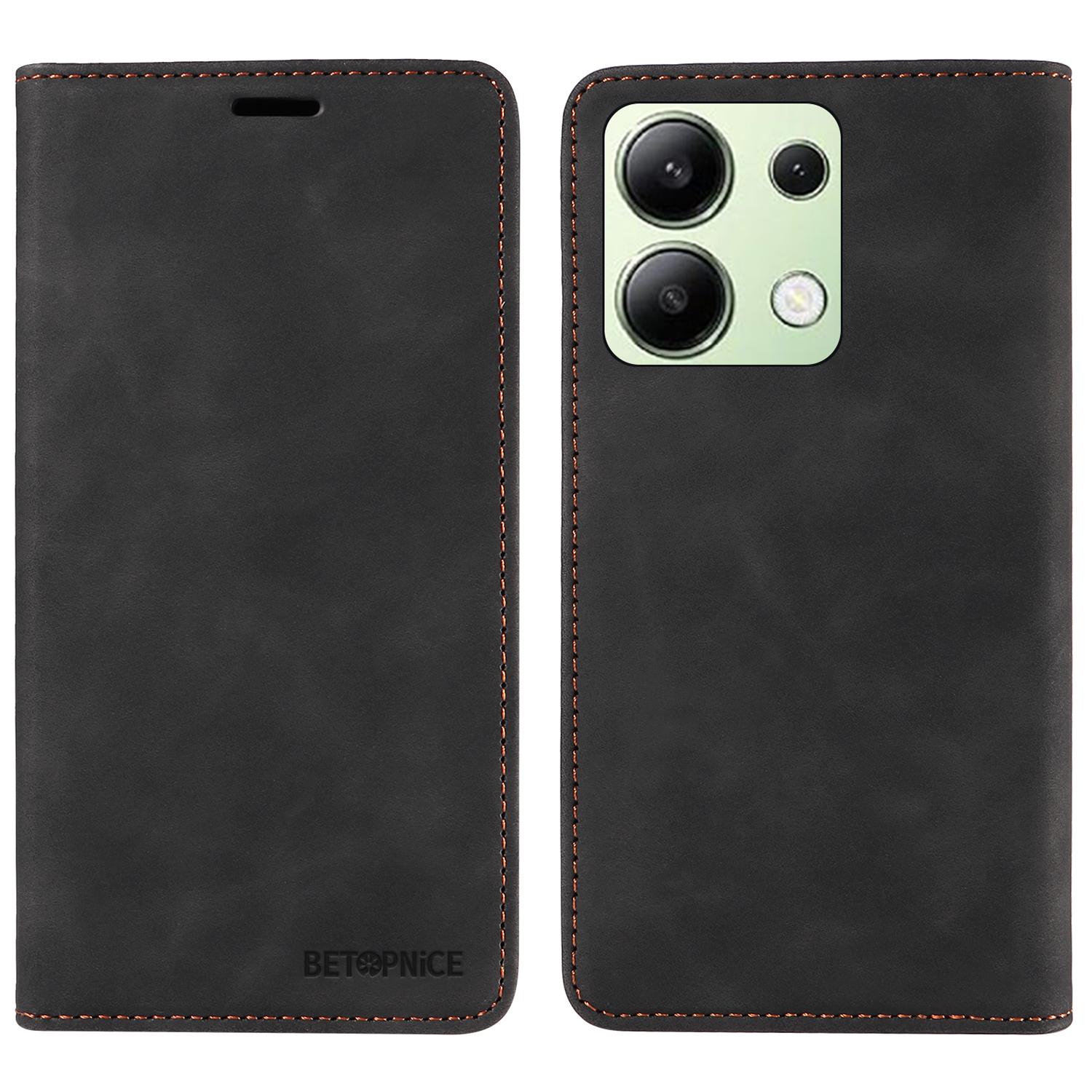 

BETOPNICE 003 For Xiaomi Redmi Note 13 4G Case Card Slots RFID Blocking Phone Cover Black