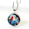 Hummingbird Glass Dome Cabochon Pendants Necklaces Women Men Stainless Steel Bird Rainforest Memory Chain Jewelry Accessories