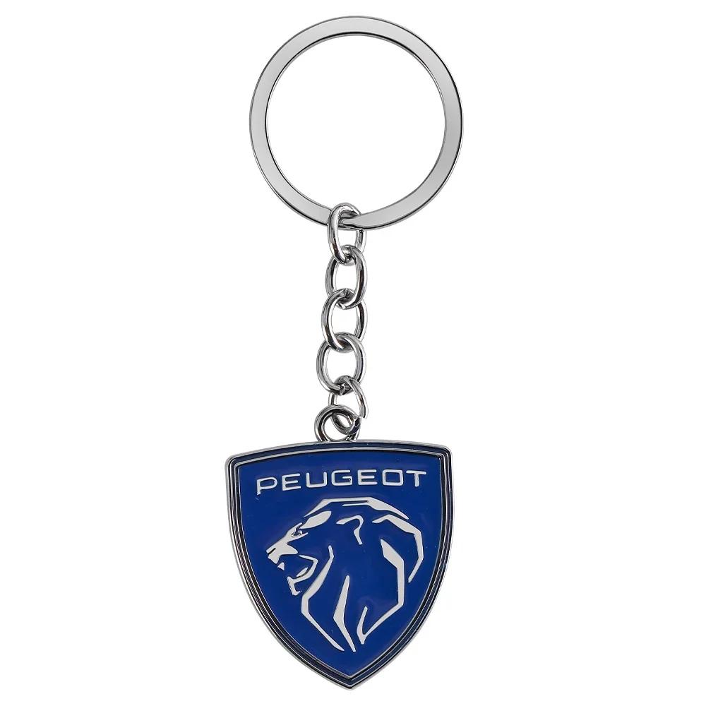 

Car Sticker 2025 Hot Car Keychain Pendant Metal Auto Keyring Key Chains Holder Decor Acceccories For PEUGEOT RCZ 607 Rifter 206 For PEUGEOT синий