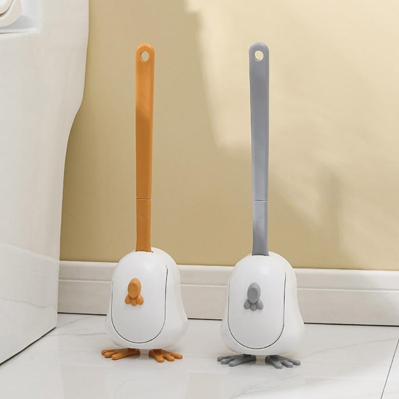 Moderne Toilettenbürste für Zuhause, leicht zu reinigen und langlebig, Badezimmerreiniger mit flexiblem Silikonbürstenkopf