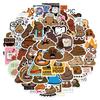 60 Cartoon Spoof Poop Expression Stickers Can Decorate Suitcase Notebook Waterproof and Not Repeat Stickers
