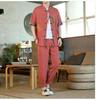 Suxi Men's Summer Chinese Embroidered Two-Piece Retro Suit 8617
