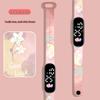 Girls' LED Cartoon Ink Waterproof Sports Watch with Luminous Bracelet Design
