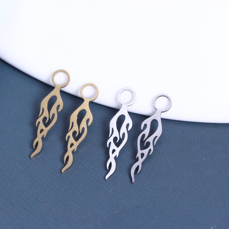 3/10 Stück Punk Flamme Feuer Metall DIY Quasten Ohrring Armbänder Anhänger für Schmuckherstellung Edelstahl Anhänger Zubehör