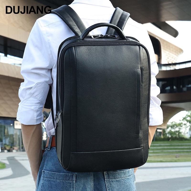 Men's Luxury Cowhide Business Laptop Backpack, 15.6", for Work and Travel
