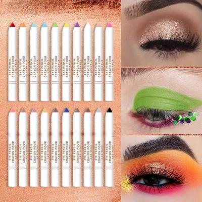 Eyeliner in penna colorata da 20 colori, altamente pigmentato, perlato, luccicante, metallizzato, stile punk gotico, a lunga tenuta