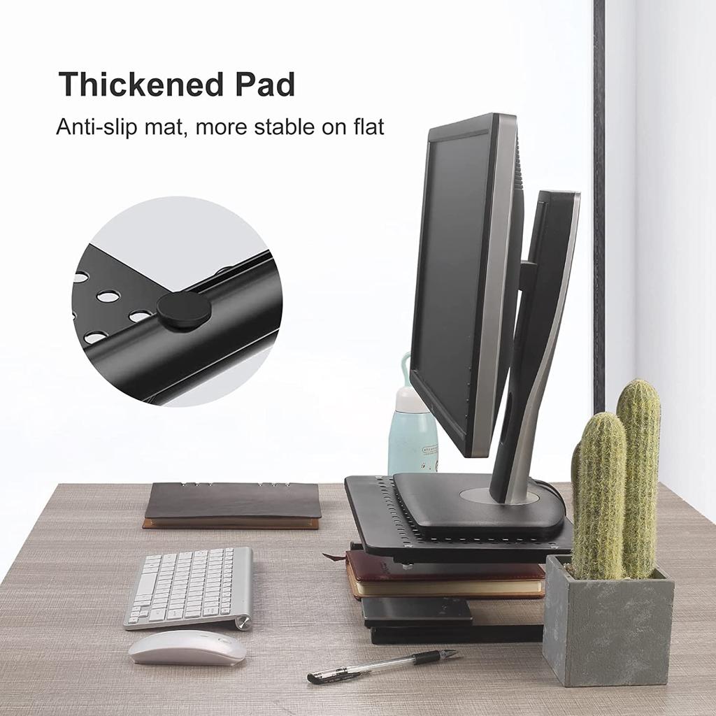 Suptek Desktop Monitor Laptop Display Stand with Computer Monitor Keyboard Perforated Desktop Posture Stationery No Tools Load Capacity MST004 Stand,