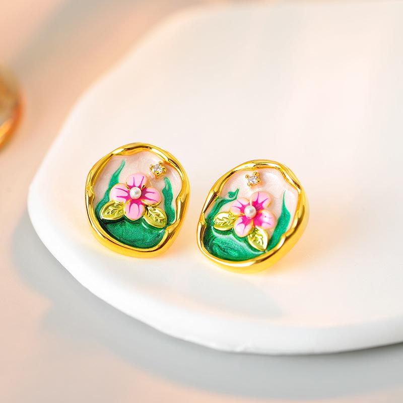 

Monet-Inspired Retro Floral Oil Painting Earrings