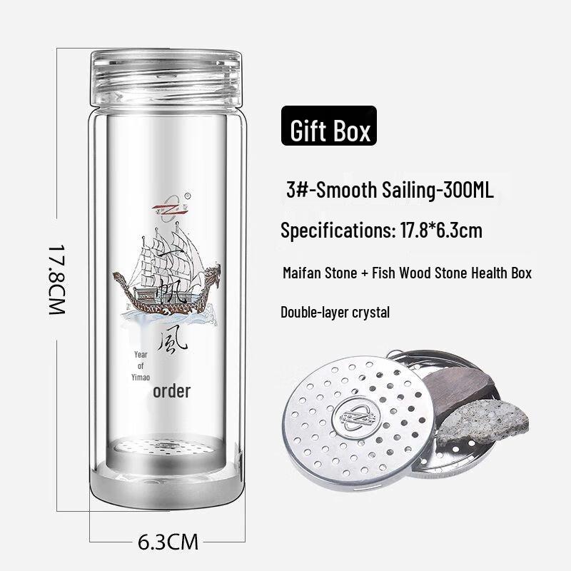 Noah Double-Wall Glass Tea Mug with Lid