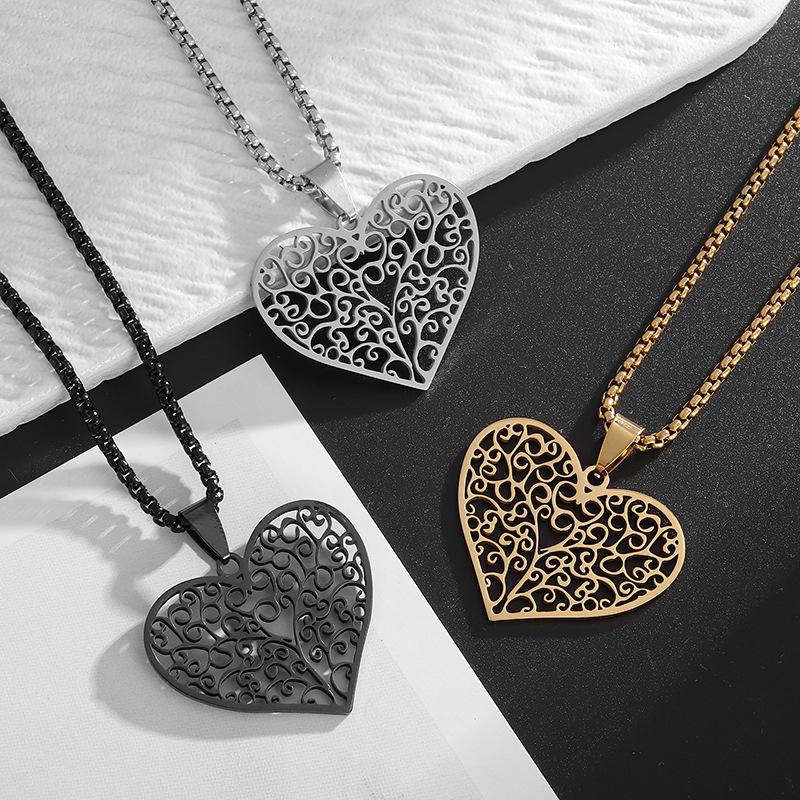 Accessories Retro Love Carved Hip Hop Style Fashion Pendant Necklace