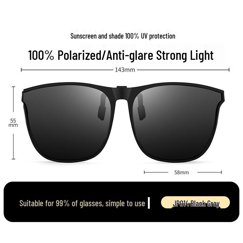 Occhiali da Sole Polarizzati Clip-On Ribaltabili da Uomo - Protezione UV per la Guida Giorno/Notte