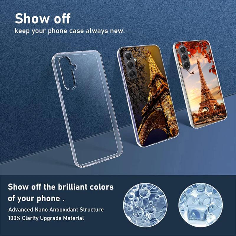 Eiffel Tower Art Phone Case for Samsung A17 A37 A57 A07 A16 A26 A36 A56 A06 A02S A12 A22 A32 A52S A04S A14 A24 A34 A54 A03 A13 A