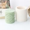 Floral Pattern Cylindrical Candle Silicone Mold Relief Cylindrical Aromatherapy Soap Mould Gypsum Silicone Molds for Home Decor