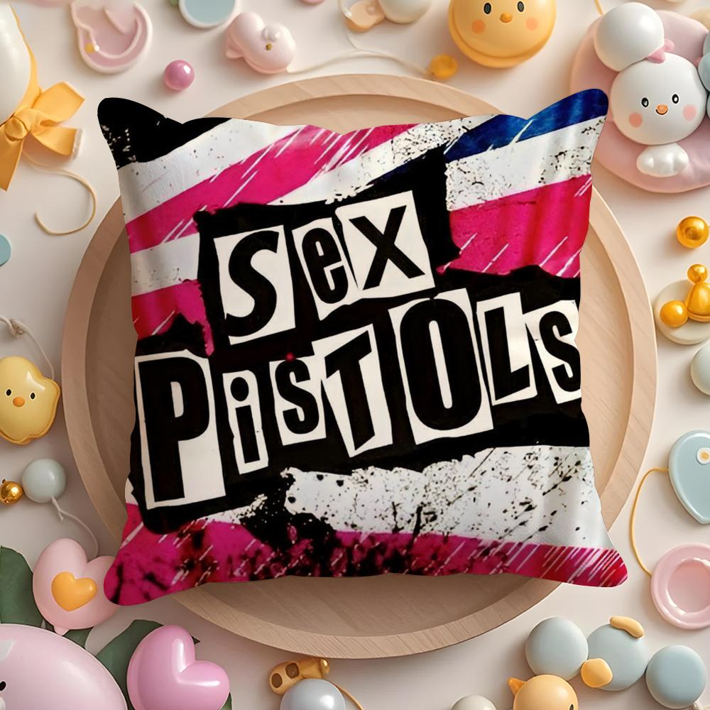 Punk Rock Band S-Sex Pistols Pillow Case Short Plush Double-Sided Printing Home Machine Washable In Warm Winter Cushion Cover