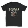 Rush Band T Shirt Men's Pure Cotton Novelty T-Shirts Crewneck Tees Short Sleeve Clothing Summer