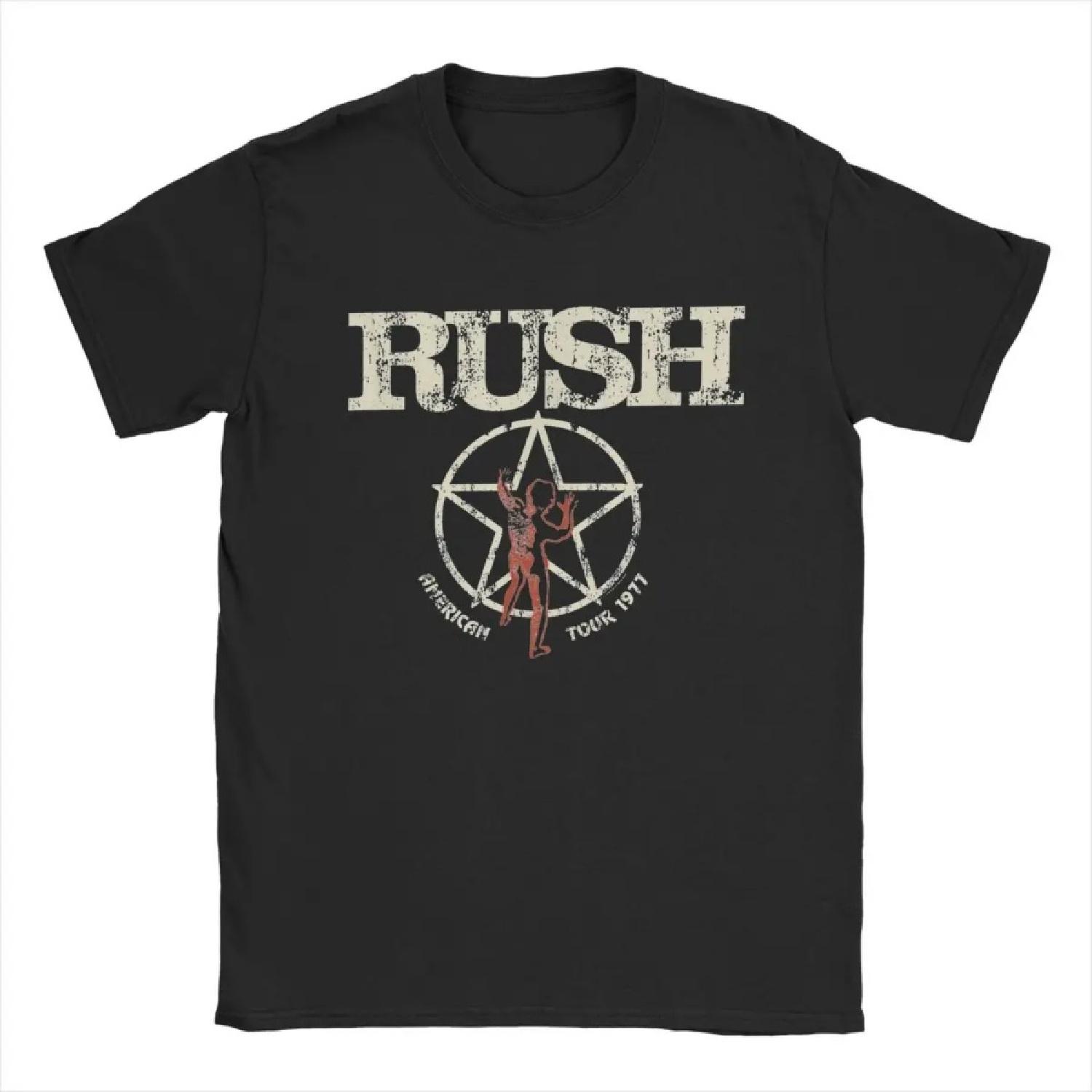 

Футболка Rush Band Чоловіча Чиста Бавовна Новинка Футболки З Круглим Коміром Короткий Рукав Одяг Літо XXXL чорний