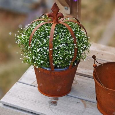 Artistic Rusty Effect Iron Planter With Removable Design Ideal For Indoor Outdoor Plant Decoration Easy To Clean And Maintain