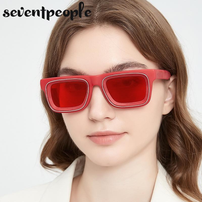 Super Vision Square Sunglasses Men  Luxury Brand Designer Fashion Rectangle Sun Glasses For Women New In Rectangular Shades