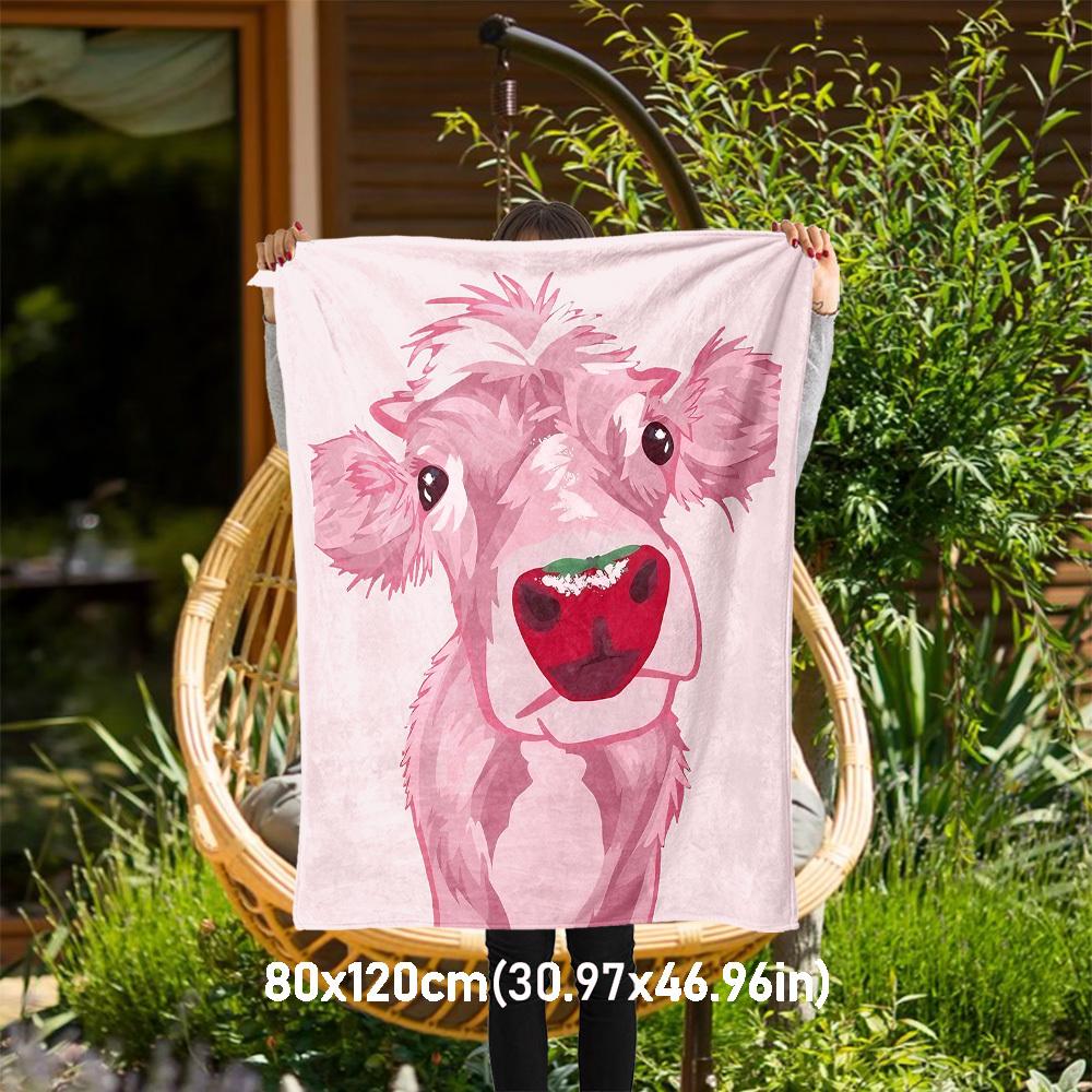 

1pc cow apple Outdoor Flannel Blanket Soft Warm All-Season Throw for Sofa Bed Car Camping Office, Cozy Gift Idea1318S 80x120cm(31x47inch)