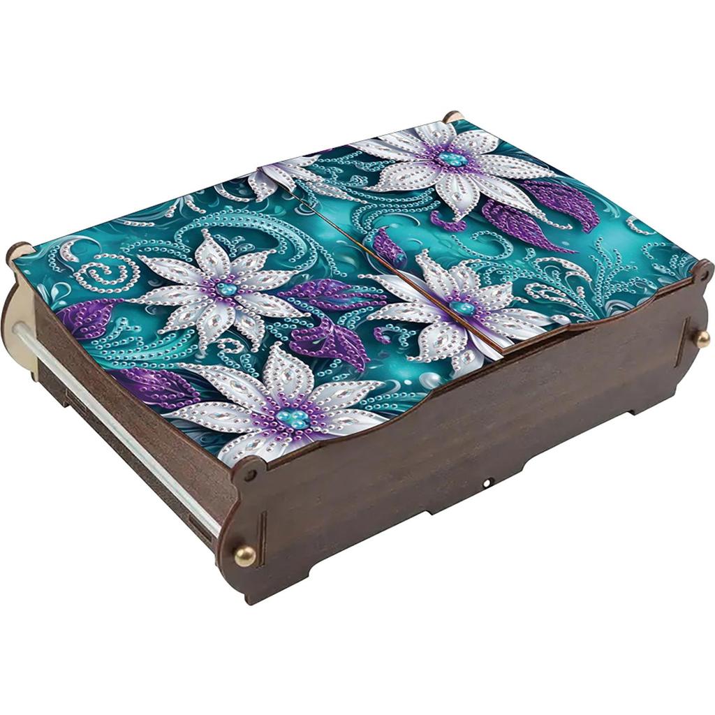 Diamantmalerei Holz-Aufbewahrungsbox Diamond Art Aufbewahrungskoffer DIY 5D Bastel-Schmuckbox für Schmuck & Bastel-Organisation
