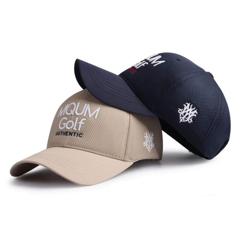 Oversized logo summer golf hat mesh cap white