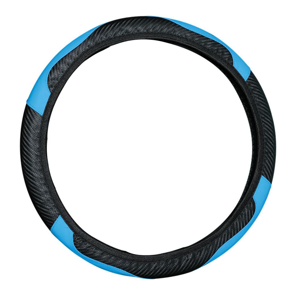 Capa de volante de carro de 38 cm, couro PU antiderrapante, universal, elástica, confortável e suave para