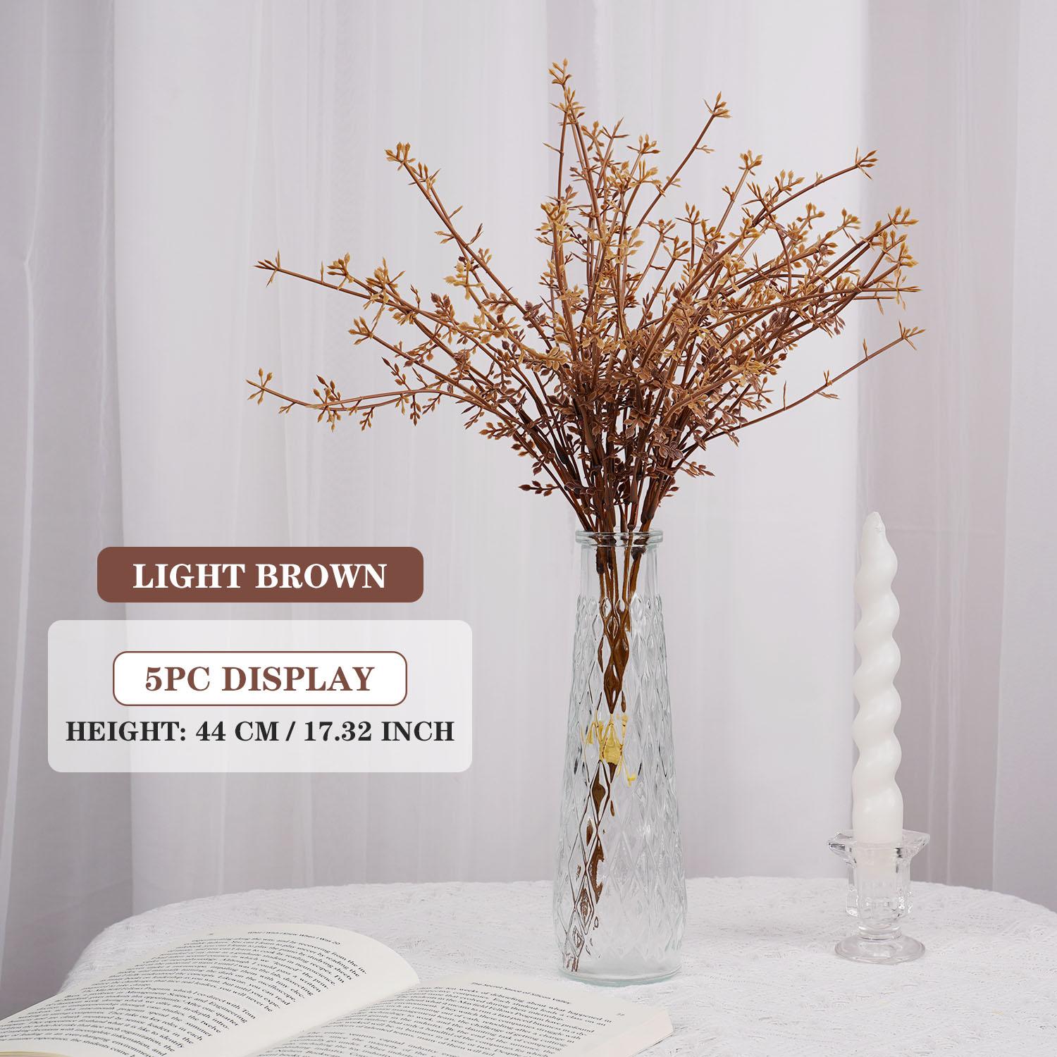 

5/10 шт. Искусственные растения Каштановая трава Свадебный букет Венок Аксессуары Рождественский Урожай Осеннее украшение Дом Вечеринка Декор стола 5PCS светло-коричневого