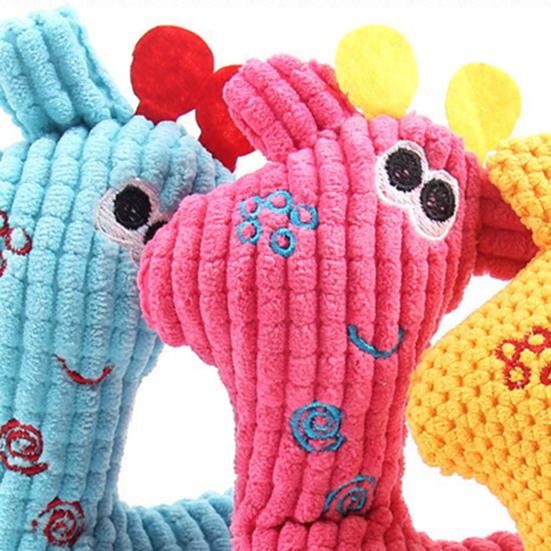 3 Pcs Squeaky Plush Dog Toy Stuffed Little Deer Shape Dog Chew Toys with Rope Ball Knot for Puppy Teething Training Boredom Relief