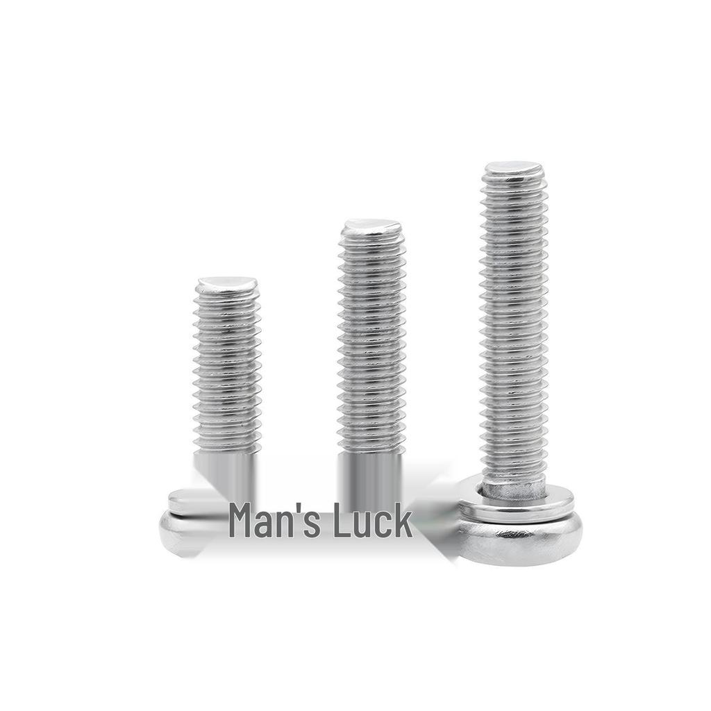 304 Stainless Steel Phillips Round Head Screw with Spring Washer