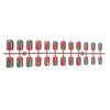 24Pcs Short Ballet Press On Nails, Rainbow Gradient Cat Eye Full Cover Fake Nails with Glue for Daily Wear