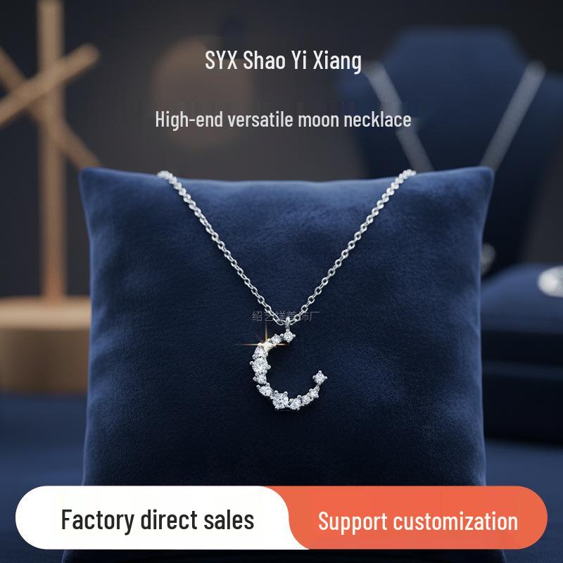 

Crescent Moon Pendant Necklace: Women s Luxury Sweater Chain and Clavicle Choker Jewelry