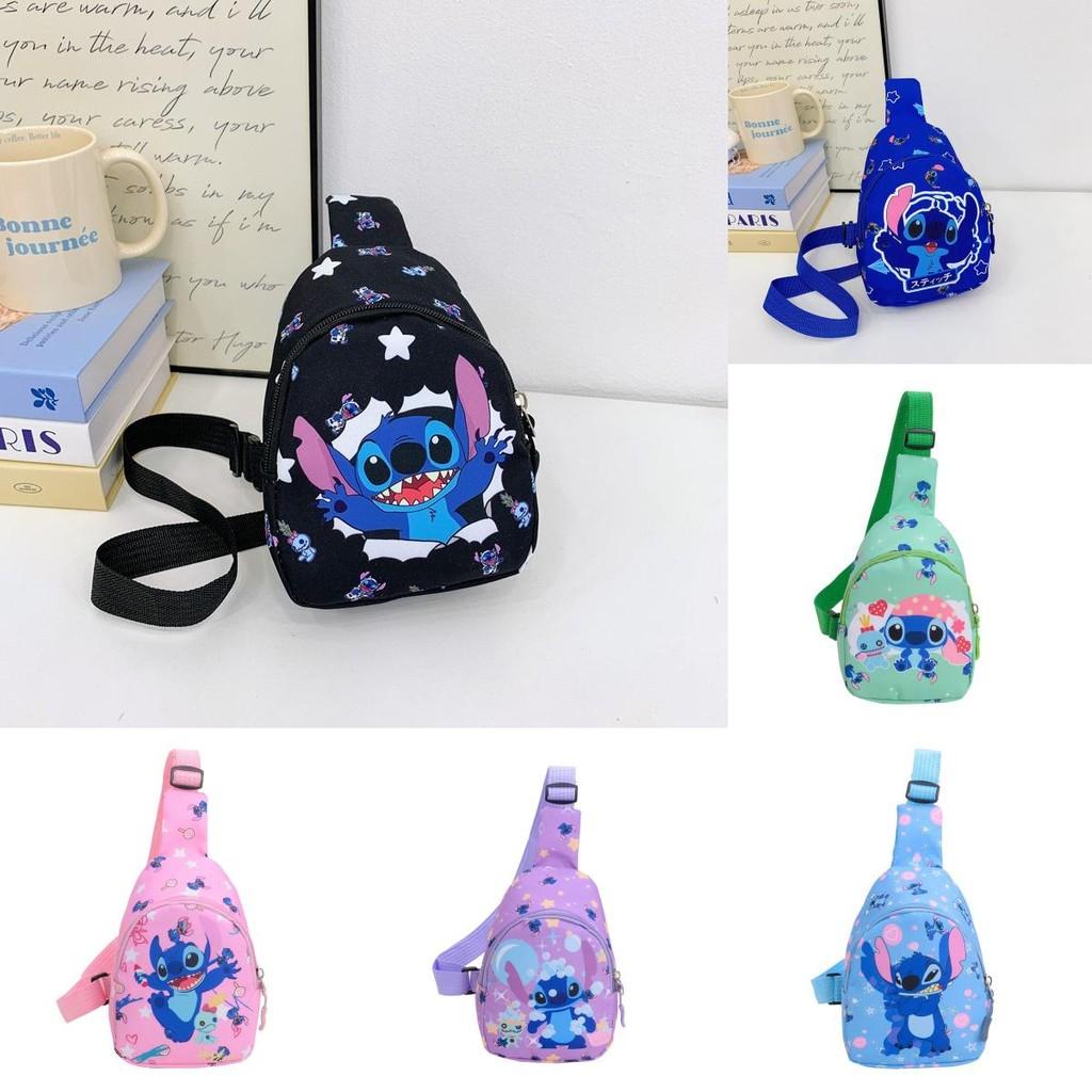 Childrens Cartoon Stitch Print Design Oxford Fabric Shoulder Bag With Breathable Nylon For Kindergarten Kids