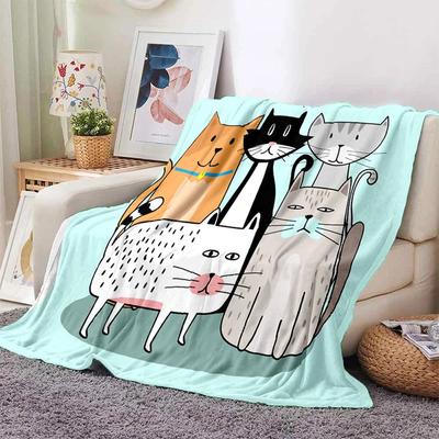 Cartoon Cute Cat Blanket Super Soft Hug Blanket Portable Blanket Travel Blanket Picnic Blanket