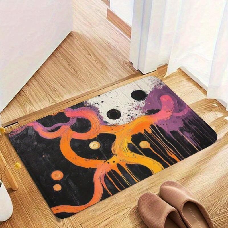 1PC Abstract Art Pattern Kitchen Rug Non-Slip Door Mat Pop design Bathroom Rug Bath Mat Carpet for Home Sink Laundry Decoreeree