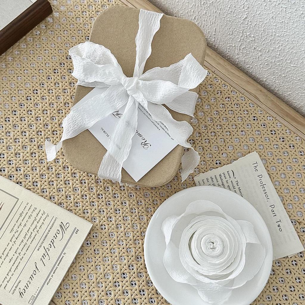 Crinkled Silk Ribbon: Floral Decorative Wrapping Tape