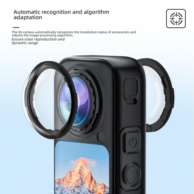 Für Insta161 X6 Objektivschutz Optisches Glas/PC Objektivschutzabdeckung Kamera Kratzfest Abnehmbares Objektivzubehör
