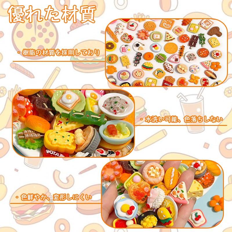 Set of 100 Food Decorative Random for Handmade Decorative Cute Parts, Style, Mixed, Resin, Crafts, Decorations, Materials,