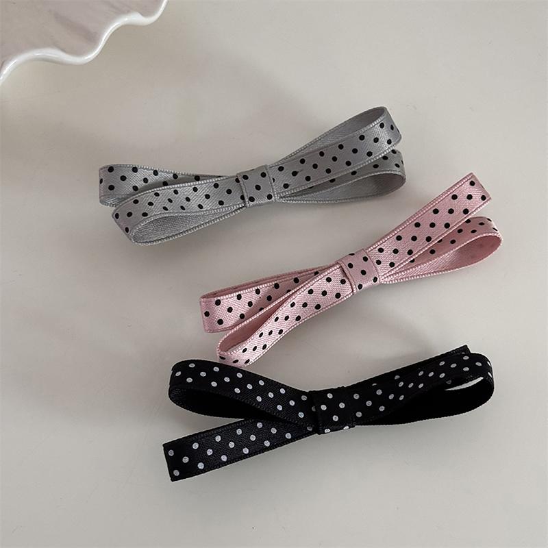 

Retro Dots Bow Barrettes For Women Girls Sweet Versatile Ponytail Hair Clip Temperament Broken Hair Clip Hair Accessories