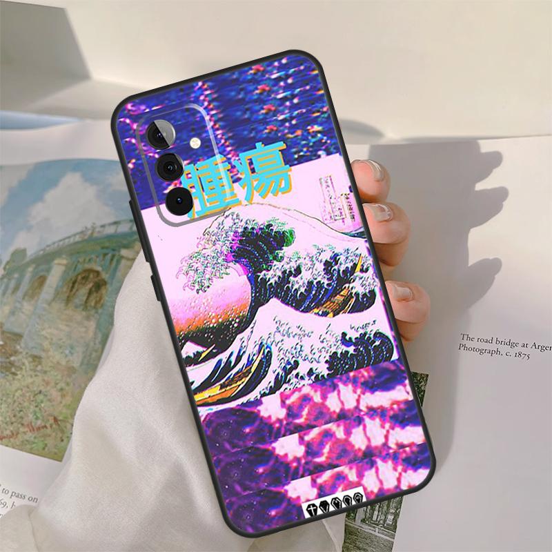 Great Wave Retro Cyber Statue Case For Samsung Galaxy A13 A33 A53 A34 A54 A14 A15 A16 A26 A36 A56 A12 A32 A52 A06 A35 A55