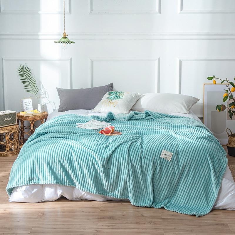 Solid Color Blanket Striped Blanket Coral Fleece Blanket Flannel Blanket Air Conditioning Blanket Nap Blanket Furry Blanket Small Blanket 70*100