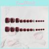 J-21 Cherry Diamond Toe Nail Decals In Elegant Water Drop Shape