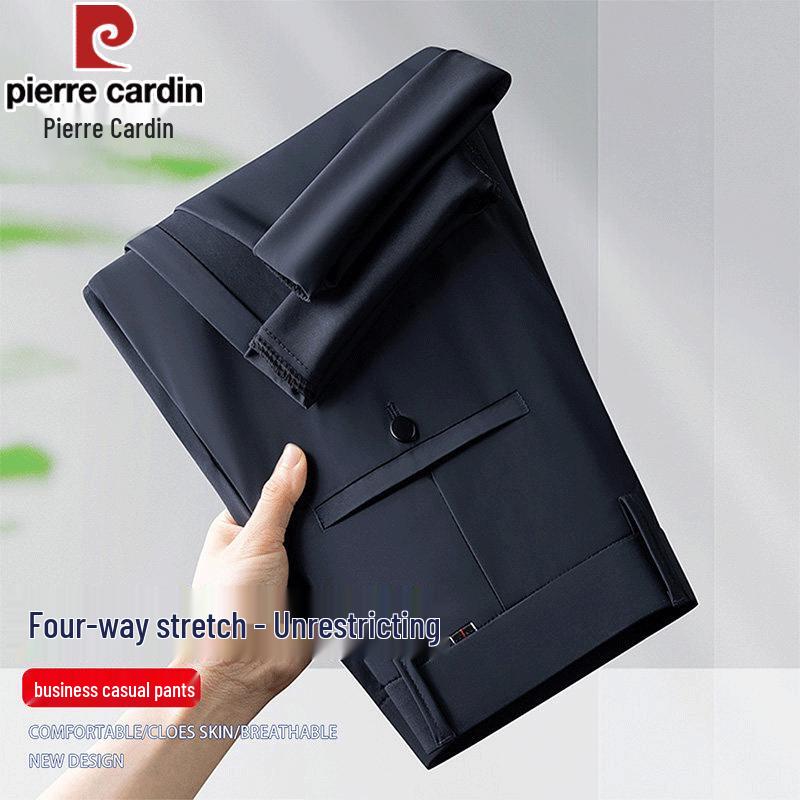 

Pierre Cardin Men s Summer Thin Ice Silk Straight-Leg Business Casual Pants 40