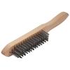 Universal Hand Brush, Wooden, Steel Wire, 3 Rows, Vorstahl