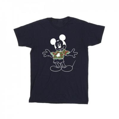Suéter de Natal de Algodão com Mickey Mouse para Meninas
