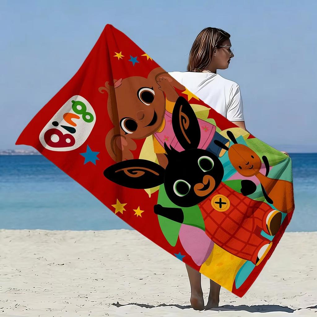 Bing Bunny Kids Beach Towel, Cartoon Microfiber Quick Dry Sandproof Towel for Summer Pool Travel Gift
