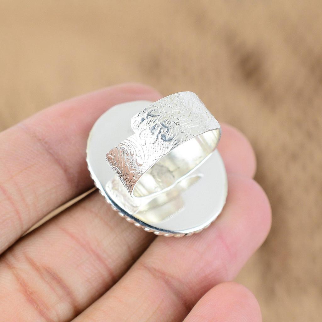 Sterling Silver Garden Quartz Gemstone Handmade Promise Statement Ring Jewelry