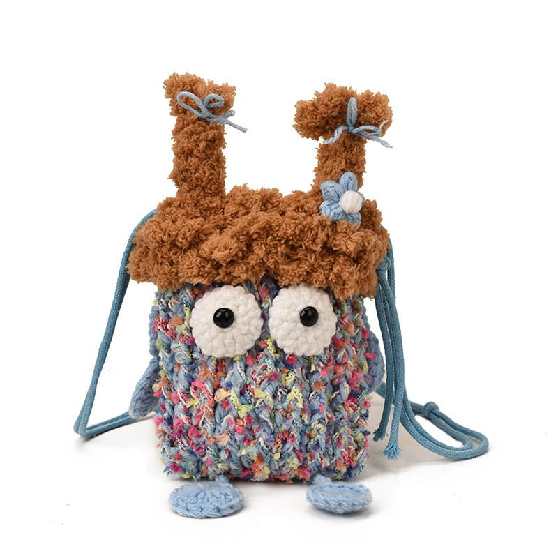 Cute Knit Ladies Crossbody Bag With Cartoon Design For Daily Use